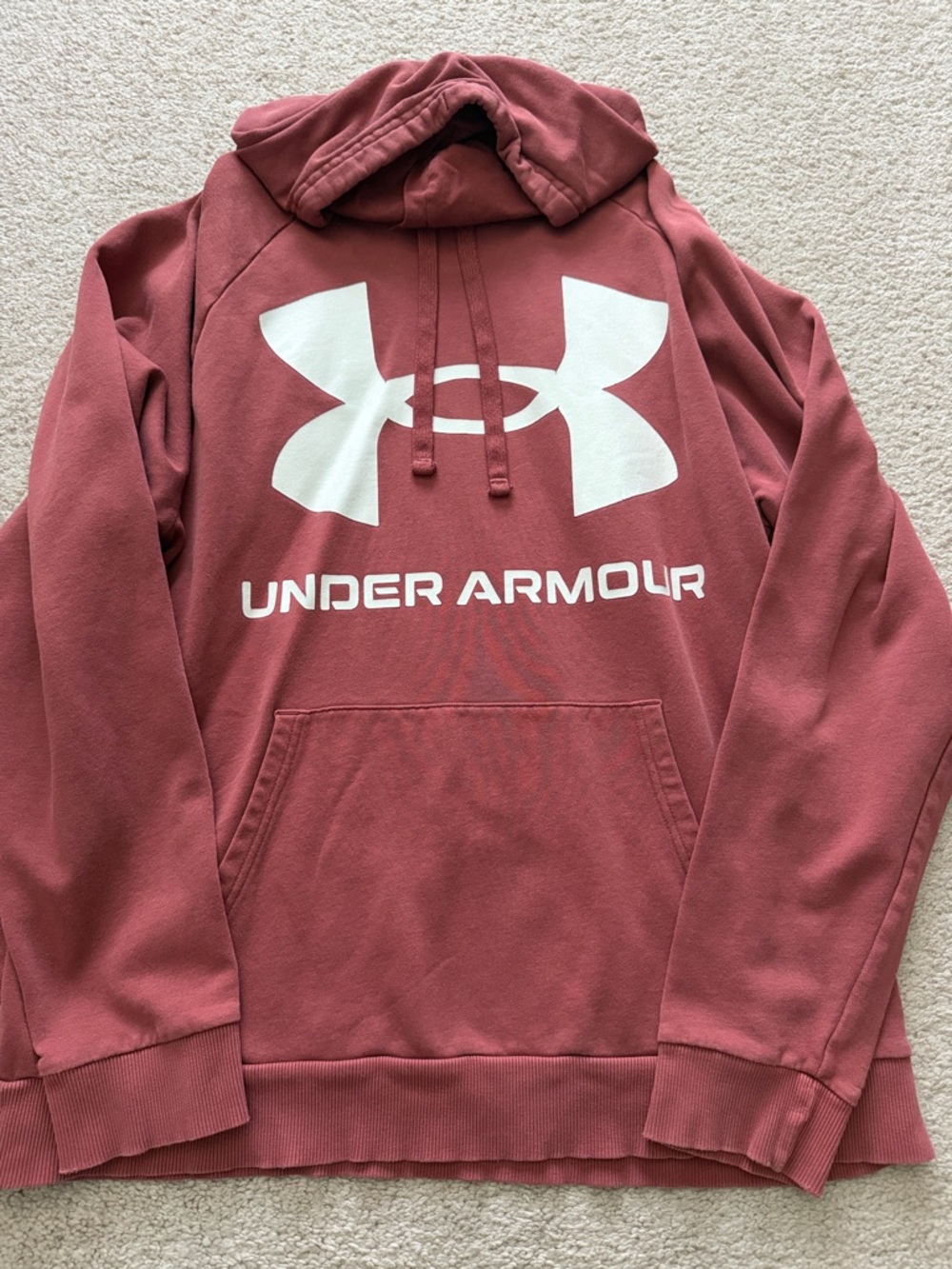 Under Armour Dusty Red Hoodie with White Logo